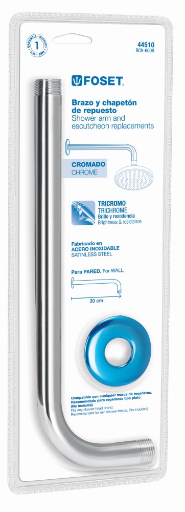 BRAZO Y CHAPETON REPUESTO REGADERA AQUA